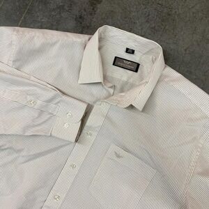 Giorgio Armani Le Collezioni White Pinstripe Cotton Dress Shirt 17.5